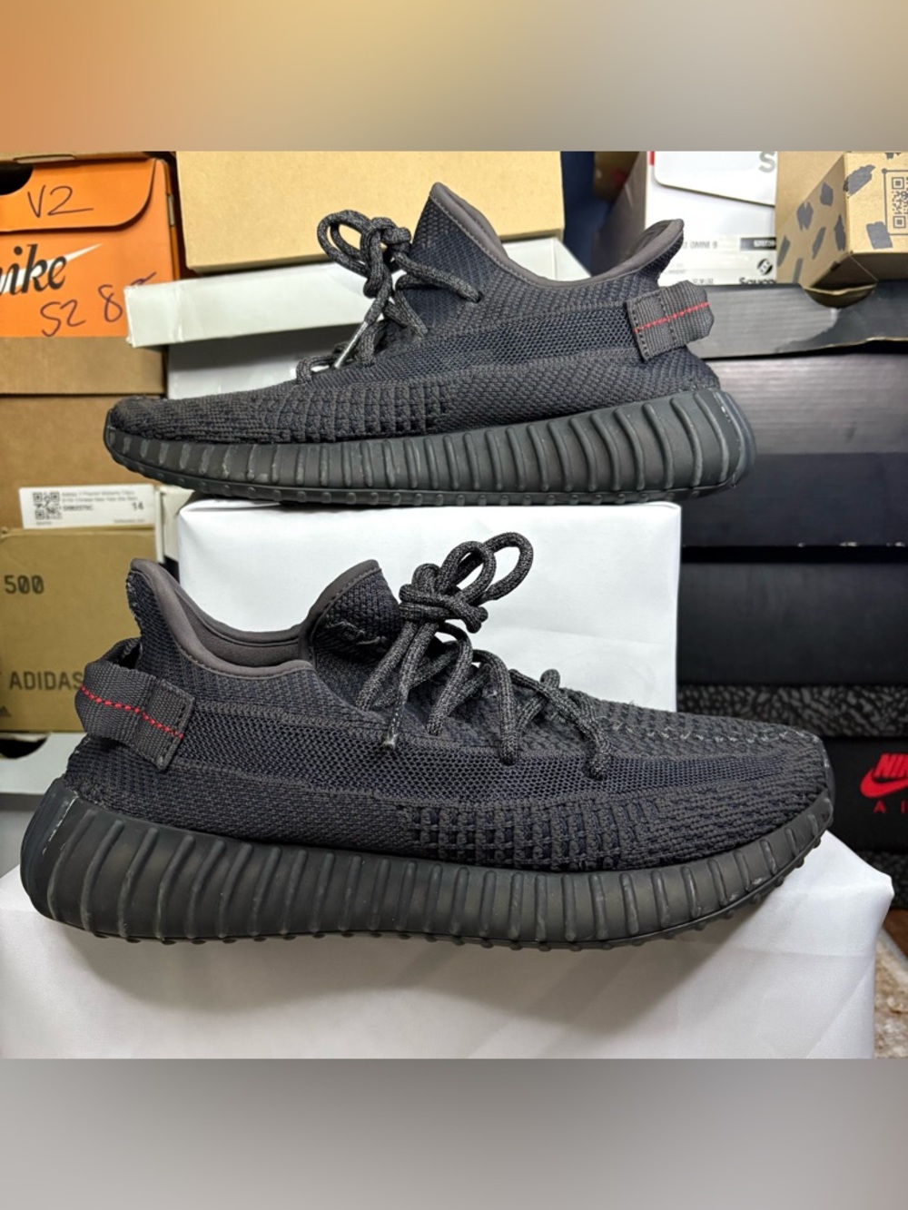 Size 7.5 - Yeezy 350 V2 Low Black Non-Reflective